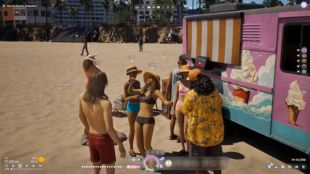 Overview of the inZOI game showing character customization and city life