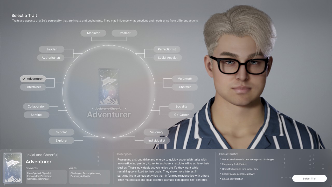 inZOI Adventurer Trait